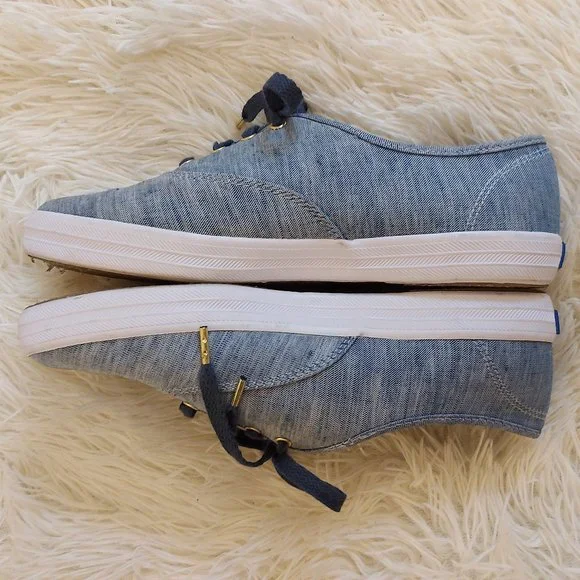 KEDS Champion Chambray Applique Navy Floral Sneaker w/ DearFoam Footbed, Sz 6.5W - Picture 6 of 8